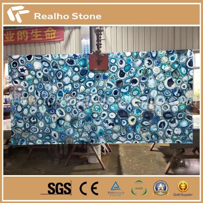 blue agate stone slab