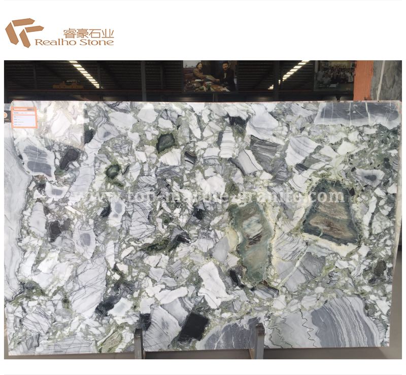 green marble slabs