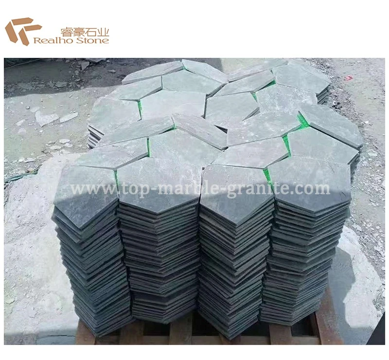 Green slate random tile