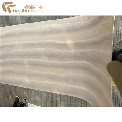 Geramde aardesteen beige kleur fineer Flexibele ultradunne steenhuid