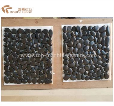 Natuurlijke Pure Black Pebblestone On Net