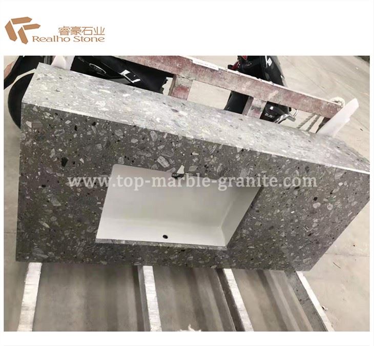 Grijze Terrazzo Vanity Top