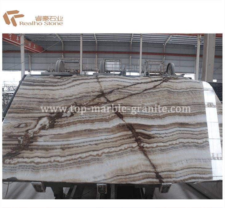 Persian Tiger Onyx Slab Polished Wooden Onyx