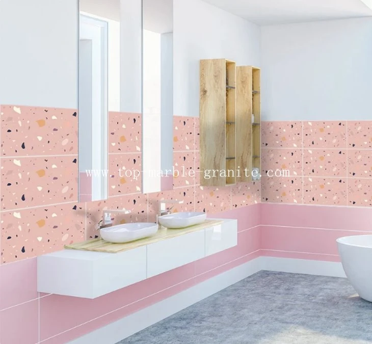 Roze terrazzoplaat